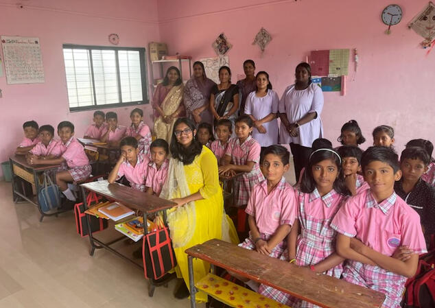 Our President Oorja Munot visiting schools in India